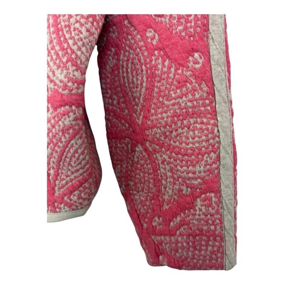 Nic Zoe Jet Set Quilted Cardigan Jacket Sz Medium Pink Cotton Blend Stretch - Picture 4 of 11